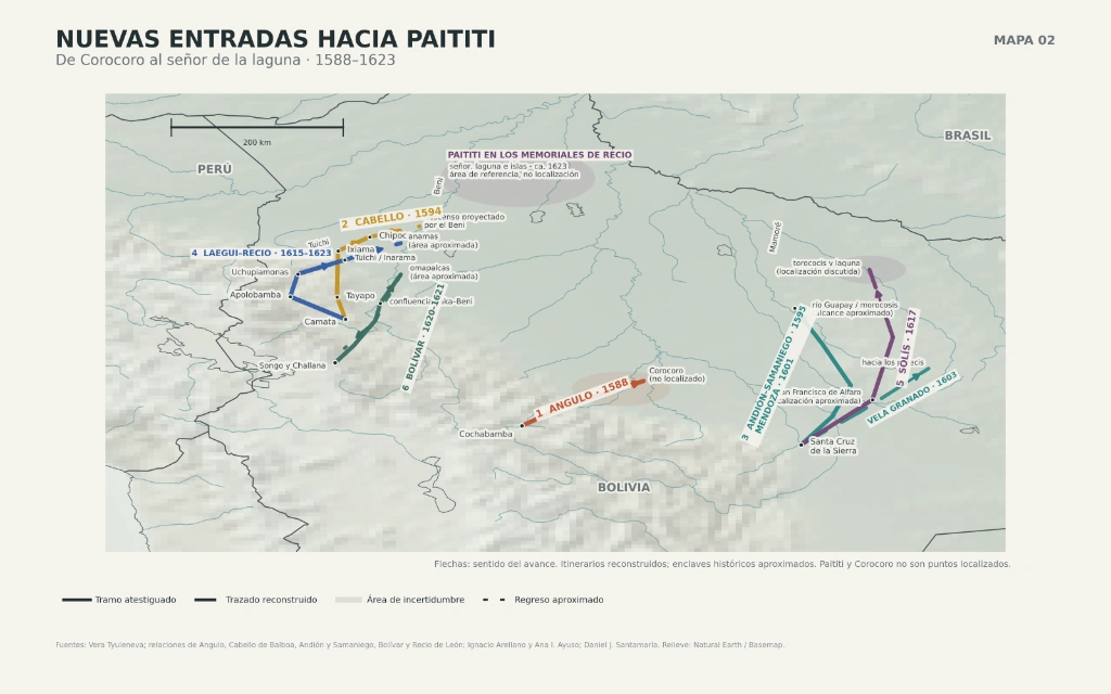 Expediciones hacia las tierras orientales entre 1588 y 1623